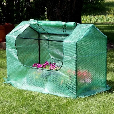 Sunnydaze Decor Sunnydaze Mini Greenhouse With 2 Zippered Side Doors - Green 3 Sunnydaze Decor Sunnydaze Mini Greenhouse With 2 Zippered Side Doors - Green