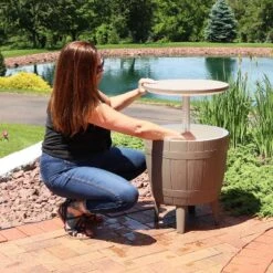 Sunnydaze Decor Sunnydaze Faux Wood Design Patio Bar Cooler Table With Height-Adjustable Tabletop - Driftwood 16 Sunnydaze Decor Sunnydaze Faux Wood Design Patio Bar Cooler Table With Height-Adjustable Tabletop - Driftwood -Furniture GUEST db33460d 1ad3 4d5a a88b 6ef5746b88ad