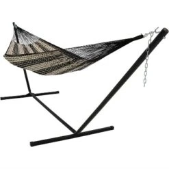 Sunnydaze Decor Sunnydaze Mayan Family Hammock Hand-Woven XXL Thick Cord With Stand - 400 Lb Weight Capacity/15' Stand -Furniture GUEST dbe14fd2 a098 4cca a8d7 8aba34f9c933