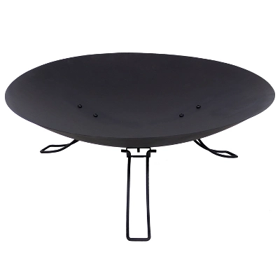 Sunnydaze Decor Sunnydaze Outdoor Camping Backyard Steel Round Classic Ebony Raised Fire Pit Bowl With 3 Folding Legs - Black - 24" 8 Sunnydaze Decor Sunnydaze Outdoor Camping Backyard Steel Round Classic Ebony Raised Fire Pit Bowl With 3 Folding Legs - Black - 24" - Image 6