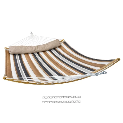 Sunnydaze Decor Sunnydaze Heavy-Duty Quilted 2-Person Hammock With Curved Bamboo Spreader Bars - 450 Lb Weight Capacity 17 Sunnydaze Decor Sunnydaze Heavy-Duty Quilted 2-Person Hammock With Curved Bamboo Spreader Bars - 450 Lb Weight Capacity - Image 15