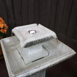 Sunnydaze Decor Sunnydaze 26"H Electric Resin 2-Tier Outdoor Square Bird Bath Water Fountain With LED Lights 12 Sunnydaze Decor Sunnydaze 26"H Electric Resin 2-Tier Outdoor Square Bird Bath Water Fountain With LED Lights -Furniture GUEST dec76a2e 9c65 495a ba43 cbe5c0bc317f