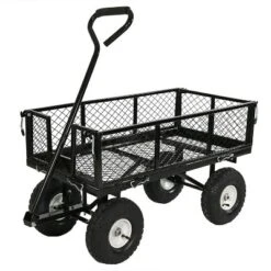 Sunnydaze Decor Sunnydaze Outdoor Lawn And Garden Heavy-Duty Durable Steel Mesh Utility Wagon Cart With Removable Sides -Furniture GUEST df6ec4d7 2009 4220 8301 350735233522