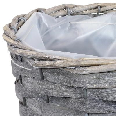 Sunnydaze Decor Sunnydaze Indoor Poplar Wicker Planters With Plastic Liners - Gray - Set Of 5 4 Sunnydaze Decor Sunnydaze Indoor Poplar Wicker Planters With Plastic Liners - Gray - Set Of 5 - Image 2