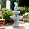Sunnydaze Decor Sunnydaze 53"H Electric Fiberglass And Resin 4-Tier Lion Head Design Outdoor Water Fountain