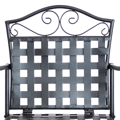 Sunnydaze Decor Sunnydaze Outdoor Scrolling Wrought Iron Bar Chair And Table Set - Black 5 Sunnydaze Decor Sunnydaze Outdoor Scrolling Wrought Iron Bar Chair And Table Set - Black - Image 3