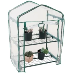 Sunnydaze Decor Sunnydaze Outdoor Portable Growing Rack 2-Tier Greenhouse With PVC Roll-Up Door - 2 Shelves - Clear 21 Sunnydaze Decor Sunnydaze Outdoor Portable Growing Rack 2-Tier Greenhouse With PVC Roll-Up Door - 2 Shelves - Clear -Furniture GUEST e0c2d575 aec7 4848 9743 cb4bd23f2761