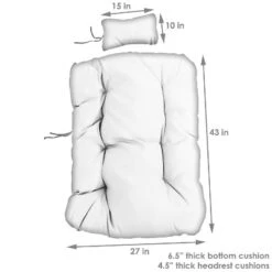 Sunnydaze Decor Sunnydaze Indoor/Outdoor Polyester Replacement Julia Hanging Egg Chair Cushion With Headrest - Blue - 2pc 10 Sunnydaze Decor Sunnydaze Indoor/Outdoor Polyester Replacement Julia Hanging Egg Chair Cushion With Headrest - Blue - 2pc -Furniture GUEST e17382e4 0f33 40ee 85c4 857ae90b2c2a