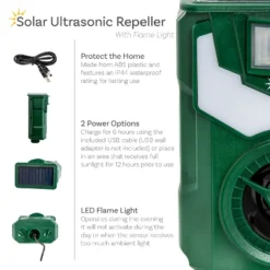 Sunnydaze Decor Sunnydaze Ultrasonic Animal Repeller With Flame Light And Mounting Pole - 19" H -Furniture GUEST e2616b7e 80cb 421d bd4e 3178f16720c9