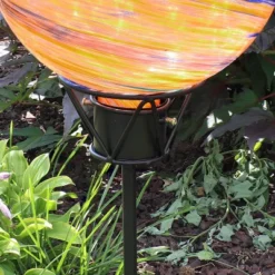 Sunnydaze Decor Sunnydaze Outdoor In-Ground Steel Gazing Globe Stand - 24" - Black -Furniture GUEST e2618955 96af 4f99 a03f c6703e622284