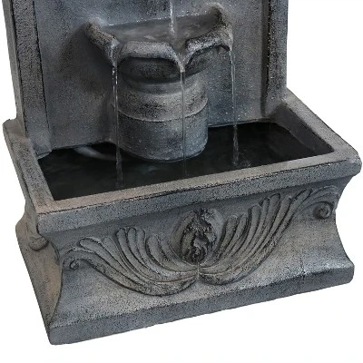 Sunnydaze Decor Sunnydaze 28"H Electric Glass Reinforced Concrete French-Inspired Design Outdoor Wall-Mount Water Fountain 6 Sunnydaze Decor Sunnydaze 28"H Electric Glass Reinforced Concrete French-Inspired Design Outdoor Wall-Mount Water Fountain - Image 4