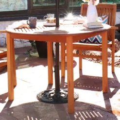 Sunnydaze Decor Sunnydaze Outdoor Heavy-Duty Cast Iron Decorative Patio Yard Round Umbrella Base Stand - 18" - Black -Furniture GUEST e5577276 b9cf 4f88 95b6 b04b16addd35