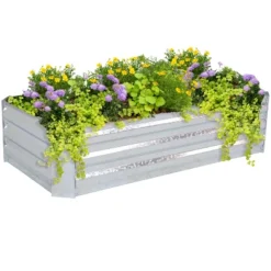 Sunnydaze Decor Sunnydaze Raised Corrugated Galvanized Steel Rectangle Garden Bed For Plants, Vegetables, And Flowers - 48" L X 11.75" H 12 Sunnydaze Decor Sunnydaze Raised Corrugated Galvanized Steel Rectangle Garden Bed For Plants, Vegetables, And Flowers - 48" L X 11.75" H -Furniture GUEST e56d67f4 8441 45d8 abac dd6d8ec386fe