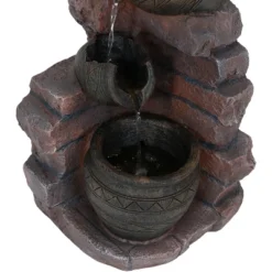 Sunnydaze Decor Sunnydaze Outdoor Polyresin Crumbling Bricks And Pots Solar Cascading Water Fountain With LED Lights And Battery Backup - 27" -Furniture GUEST e5932ed3 c162 4d76 ad89 7630c09f53fa
