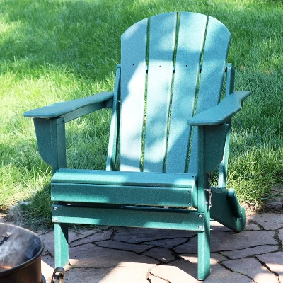 Sunnydaze Decor Sunnydaze Portable, Foldable, Outdoor Adirondack Chair - All-Weather Design - 300-Pound Capacity - 34.5" H 3 Sunnydaze Decor Sunnydaze Portable, Foldable, Outdoor Adirondack Chair - All-Weather Design - 300-Pound Capacity - 34.5" H