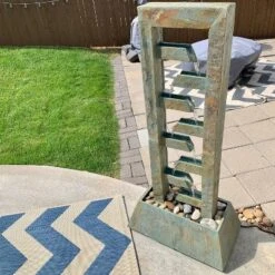Sunnydaze Decor Sunnydaze 49"H Electric Natural Stacked Slate Column Outdoor Water Fountain -Furniture GUEST e5d0ed22 6ef1 4fe1 a546 9a70d7ae760e