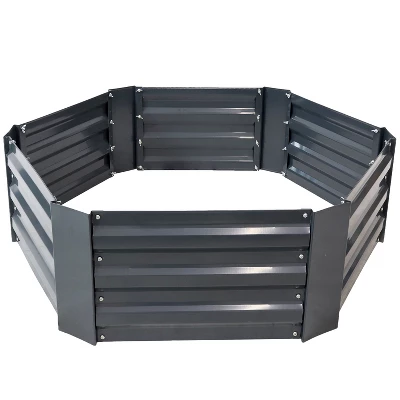 Sunnydaze Decor Sunnydaze Corrugated Galvanized Steel Hexagon Raised Garden Bed Kit For Vegetables, Plants, And Flowers - 40" W X 12" H 12 Sunnydaze Decor Sunnydaze Corrugated Galvanized Steel Hexagon Raised Garden Bed Kit For Vegetables, Plants, And Flowers - 40" W X 12" H - Image 10