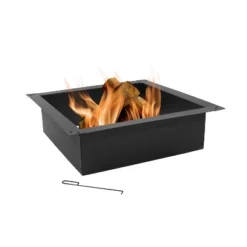 Sunnydaze Decor Sunnydaze Outdoor Heavy-Duty Steel Portable Above Ground Or In-Ground Square Fire Pit Liner Ring - Black -Furniture GUEST e6c0b8e3 5fa0 497e 861b e8b749e3d35a