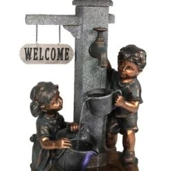 Sunnydaze Decor Sunnydaze 40"H Electric Polyresin Children Playing With Water Faucet Outdoor Water Fountain With LED Lights 12 Sunnydaze Decor Sunnydaze 40"H Electric Polyresin Children Playing With Water Faucet Outdoor Water Fountain With LED Lights -Furniture GUEST e7ef6a5b 4bd7 4640 abce 45093eb8e3d3