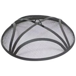 Sunnydaze Decor Sunnydaze Outdoor Heavy-Duty Reinforced Steel Round Fire Pit Spark Screen With Ring Handle - Black -Furniture GUEST e8cd99c6 b120 4105 bb16 11b126f254d4