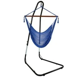 Sunnydaze Decor Sunnydaze Caribbean Style Extra Large Hanging Rope Hammock Chair Swing With Stand - 300 Lb Weight Capacity -Furniture GUEST e929d3d0 d61c 444a 8dcf d8e1fd11f97c