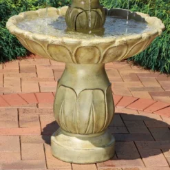 Sunnydaze Decor Sunnydaze 46"H Electric Polystone 3-Tier Classic Tulip Outdoor Water Fountain -Furniture GUEST e9428d1d fb54 4dab 83eb b40fae77d7a1