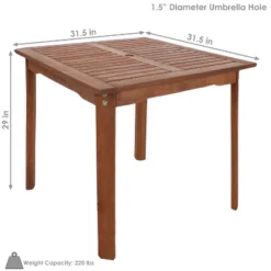 Sunnydaze Decor Sunnydaze Outdoor Meranti Wood With Teak Oil Finish Rustic Square Backyard Patio Dining Table - 31" - Brown -Furniture GUEST e9ab6f64 8bd4 4bcf a0b7 9d75a7448fa9