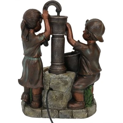 Sunnydaze Decor Sunnydaze 24"H Electric Polyresin Jack And Jill At Farmhouse Pump And Well Outdoor Water Fountain 12 Sunnydaze Decor Sunnydaze 24"H Electric Polyresin Jack And Jill At Farmhouse Pump And Well Outdoor Water Fountain - Image 10