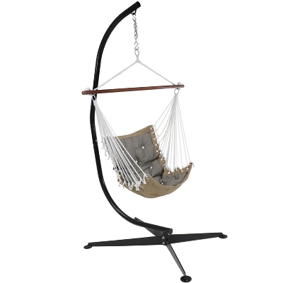 Sunnydaze Decor Sunnydaze Large Tufted Victorian Hammock Chair Swing With C-Stand - 300 Lb Weight Capacity 9 Sunnydaze Decor Sunnydaze Large Tufted Victorian Hammock Chair Swing With C-Stand - 300 Lb Weight Capacity - Image 7