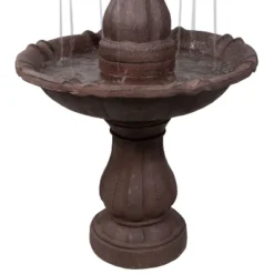 Sunnydaze Decor Sunnydaze 38"H Electric Polyresin And Fiberglass 2-Tier Curved Plinth Outdoor Water Fountain -Furniture GUEST e9fae8bd 8dee 40c9 a685 cf90bc33a55a