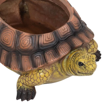 Sunnydaze Decor Sunnydaze Polyresin Teddy The Turtle Decorative Indoor/Outdoor Garden Planter For Patio, Lawn, Porch And Backyard - 11" W - Green And Brown 4 Sunnydaze Decor Sunnydaze Polyresin Teddy The Turtle Decorative Indoor/Outdoor Garden Planter For Patio, Lawn, Porch And Backyard - 11" W - Green And Brown - Image 2