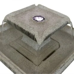 Sunnydaze Decor Sunnydaze 26"H Electric Resin 2-Tier Outdoor Square Bird Bath Water Fountain With LED Lights 11 Sunnydaze Decor Sunnydaze 26"H Electric Resin 2-Tier Outdoor Square Bird Bath Water Fountain With LED Lights -Furniture GUEST ecd7f8c7 0ba5 4627 ad61 8e56209765c1