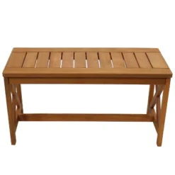 Sunnydaze Decor Sunnydaze Outdoor Meranti Wood With Teak Oil Finish Rectangular Wooden Patio Coffee Table - 35" - Brown -Furniture GUEST ed430548 6e72 4255 9160 15915447d605