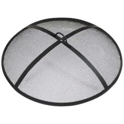 Sunnydaze Decor Sunnydaze Outdoor Heavy-Duty Steel Mesh Round Camp Fire Pit Spark Screen Lid With Handle - Black -Furniture GUEST ed7bab7a e316 4ea0 a314 0e8e01e54fbd