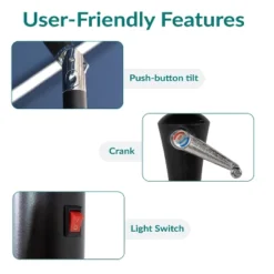 Sunnydaze Decor Sunnydaze 3-Tier Outdoor Patio Umbrella With Polyester Canopy, Solar LED Lights, Push Button Tilt And Crank - 10' - Navy -Furniture GUEST ed9648c4 9db9 4cc5 b41f ed62f26b750d