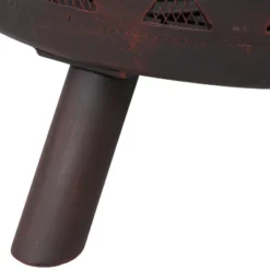 Sunnydaze Decor Sunnydaze Outdoor Camping Or Backyard Crossweave Cut Out Fire Pit With Spark Screen, Log Poker, And Metal Wood Grate - Bronze -Furniture GUEST ef74e90e 905f 4eb3 98ea 980d2da74a56