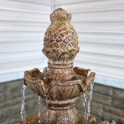 Sunnydaze Decor Sunnydaze 52"H Electric Fiberglass And Resin 4-Tier Pineapple Top Outdoor Water Fountain 10 Sunnydaze Decor Sunnydaze 52"H Electric Fiberglass And Resin 4-Tier Pineapple Top Outdoor Water Fountain - Image 8
