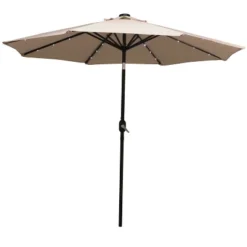 Sunnydaze Decor Sunnydaze Outdoor Solar Patio Umbrella With Polyester Canopy, LED Lights And Push Button Tilt And Crank 39 Sunnydaze Decor Sunnydaze Outdoor Solar Patio Umbrella With Polyester Canopy, LED Lights And Push Button Tilt And Crank -Furniture GUEST eff4881e 946d 4900 abf5 92783c5ab046 1