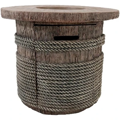 Sunnydaze Decor Sunnydaze Rope And Barrel Design Propane Gas Patio Fire Pit Table Kit With Lava Rocks - 29" Diameter 8 Sunnydaze Decor Sunnydaze Rope And Barrel Design Propane Gas Patio Fire Pit Table Kit With Lava Rocks - 29" Diameter - Image 6