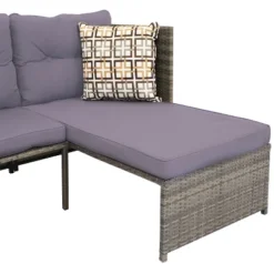 Sunnydaze Decor Sunnydaze Outdoor Longford Patio Sectional Sofa Conversation Set With Cushions And Table - 3pc -Furniture GUEST f14b79d3 f234 495d 8d5c 2c2dc3b381bb