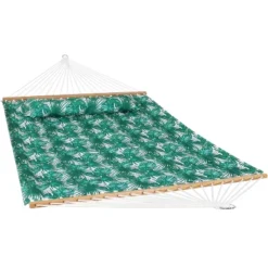 Sunnydaze Decor Sunnydaze 2-Person Quilted Printed Fabric Spreader Bar Hammock/Pillow With S Hooks And Hanging Chains - 450 Lb Weight Capacity -Furniture GUEST f208df08 2b6d 41a3 89fe c39e9b2af75f
