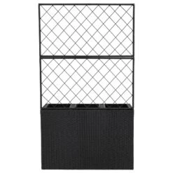 Sunnydaze Decor Sunnydaze 3-Section Wicker Planter Box With Trellis For Indoor Or Outdoor Use - Black -Furniture GUEST f2e5e6af 20b9 4497 8036 301f01b90b5e