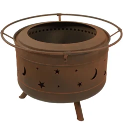 Sunnydaze Decor Sunnydaze Cosmic Outdoor Wood-Burning Steel Smokeless Fire Pit For The Backyard - Bronze - 30" -Furniture GUEST f388e774 6a71 49a3 8e0d 31e832689db6