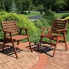 Sunnydaze Decor Sunnydaze Outdoor Meranti Wood With Teak Oil Finish Modern Rustic Patio Dining Arm Chair - Brown - 2pk -Furniture GUEST f38a90d6 6b58 40ba 9ea1 577059e46fa5