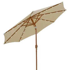 Sunnydaze Decor 8.5 Ft Outdoor Patio Umbrella With Tilt, Crank And Vent - Faux Woodgrain Finish - Solar -Furniture GUEST f3d3e00c 3c9b 43f8 a5d2 6286051f7860