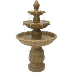 Sunnydaze Decor Sunnydaze 46"H Electric Polystone 3-Tier Classic Tulip Outdoor Water Fountain -Furniture GUEST f426159a 0882 40cc acb4 dc12162aa5f3