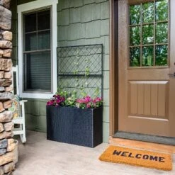 Sunnydaze Decor Sunnydaze 3-Section Wicker Planter Box With Trellis For Indoor Or Outdoor Use - Black -Furniture GUEST f57ca956 f620 4536 9b02 5fca5ec53d24