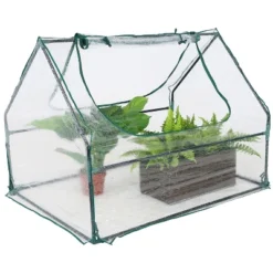 Sunnydaze Decor Sunnydaze Mini Greenhouse With 2 Zippered Side Doors - Clear -Furniture GUEST f5950561 742f 4b4f 9101 4931ea5686a6