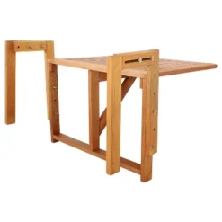 Sunnydaze Decor Sunnydaze Outdoor Folding Balcony Railing Table - Meranti Wood Construction - Brown -Furniture GUEST f5b589af 1b2f 43e0 9169 0af2fcb5ed77