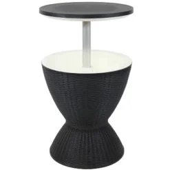 Sunnydaze Decor Sunnydaze Rattan Design Patio Bar Cooler Table With Height-Adjustable Tabletop - Phantom Gray -Furniture GUEST f5d23d33 54ae 403e b496 4ca9b3505b80